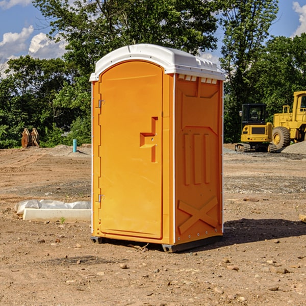 how often are the portable toilets cleaned and serviced during a rental period in Carroll County